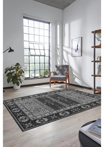 Dijital Baskılı Kaymaz Yıkanabilir Etnik Desen Yolluk Mutfak Salon Halısı, Etnik-11-Gri indirimleri