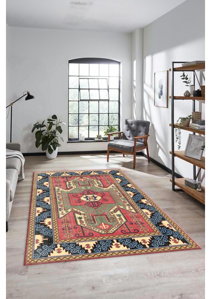 Şık Etnik Desenli Dijital Kaymaz Yıkanabilir Yolluk Mutfak Salon Halısı, Etnik-10-Renkli fırsatları