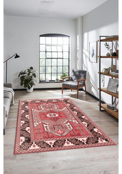 Şık Etnik Desenli Dijital Kaymaz Yıkanabilir Yolluk Mutfak Salon Halısı, Etnik-10-Pembe fırsatları