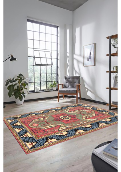 Şık Etnik Desenli Dijital Kaymaz Yıkanabilir Yolluk Mutfak Salon Halısı, Etnik-10-Renkli indirimleri