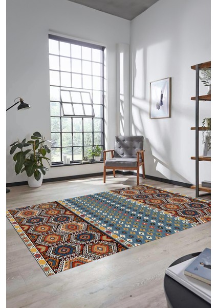 Dijital Baskılı Kaymaz Yıkanabilir Şık Etnik Desenli Yolluk Mutfak Salon Halısı, Etnik-13-Renkli modelleri