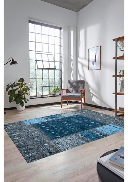 Dijital Kaymaz Yıkanabilir Yeni Tasarım Etnik Desenli Yolluk Mutfak Salon Halısı, Etnik-16-Mavi fiyatları