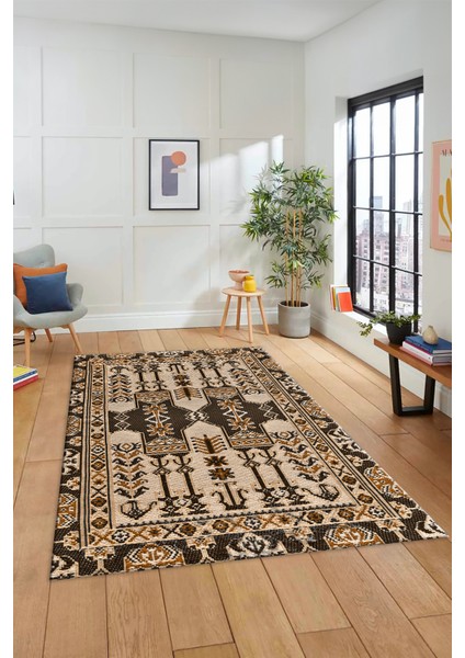 Şık Tasarım Etnik Desen Kaymaz Yıkanabilir Yolluk Mutfak Salon Koridor Halısı, Etnik-20-Kahve fiyatları