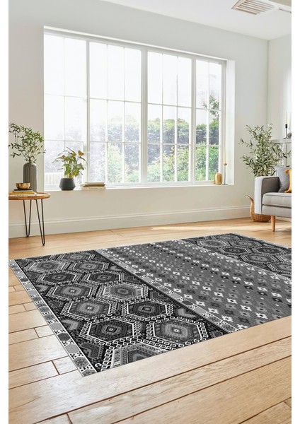 Dijital Baskılı Kaymaz Yıkanabilir Şık Etnik Desenli Yolluk Mutfak Salon Halısı, Etnik-13-Gri fiyatları