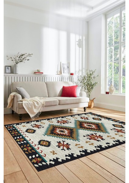 Dijital Baskılı Kaymaz Yıkanabilir Etnik Desenli Yolluk Mutfak Salon Halısı, Etnik-02-Renkli fırsatları