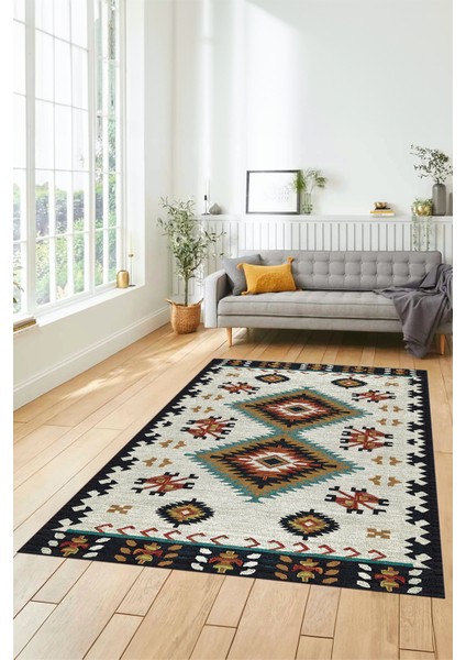 Dijital Baskılı Kaymaz Yıkanabilir Etnik Desenli Yolluk Mutfak Salon Halısı, Etnik-02-Renkli indirimleri
