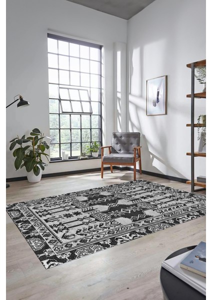 Şık Tasarım Etnik Desen Kaymaz Yıkanabilir Yolluk Mutfak Salon Koridor Halısı, Etnik-20-Gri