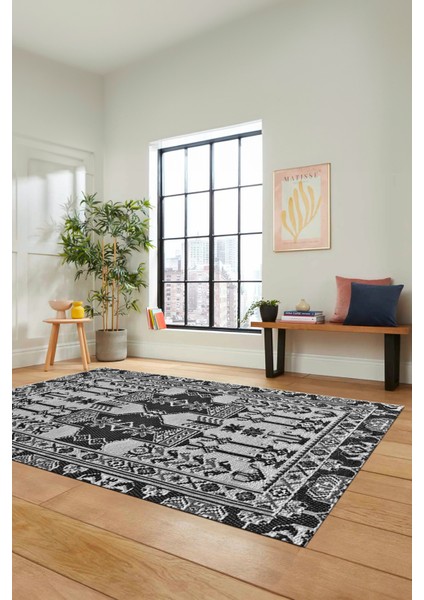 Şık Tasarım Etnik Desen Kaymaz Yıkanabilir Yolluk Mutfak Salon Koridor Halısı, Etnik-20-Gri modelleri