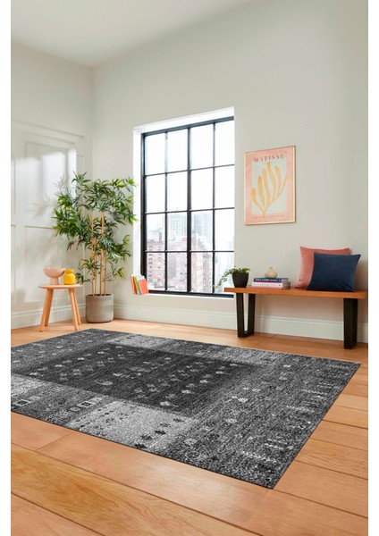 Dijital Kaymaz Yıkanabilir Yeni Tasarım Etnik Desenli Yolluk Mutfak Salon Halısı, Etnik-16-Gri fırsatları