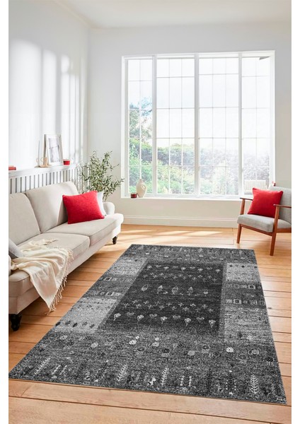 Dijital Kaymaz Yıkanabilir Yeni Tasarım Etnik Desenli Yolluk Mutfak Salon Halısı, Etnik-16-Gri indirimleri