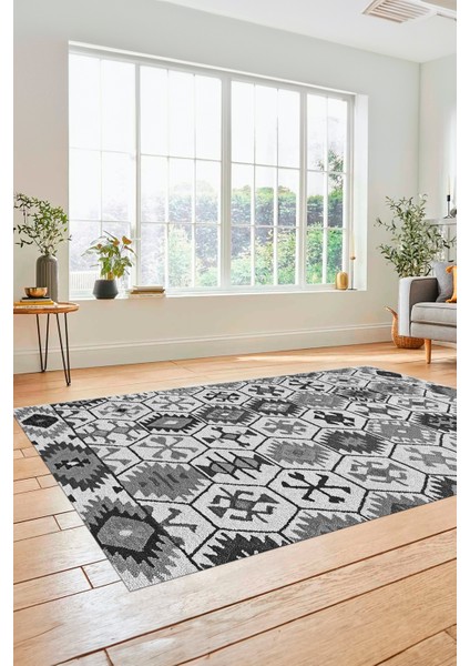 Dijital Baskılı Kaymaz Yıkanabilir Etnik Desenli Yolluk Mutfak Salon Halısı, Etnik-12-Gri fiyatları