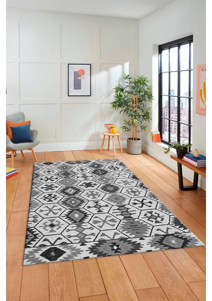 Dijital Baskılı Kaymaz Yıkanabilir Etnik Desenli Yolluk Mutfak Salon Halısı, Etnik-12-Gri indirimleri