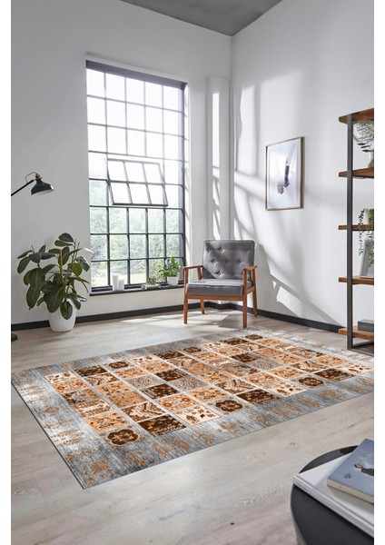 Yeni Tasarım Etnik Desen Kaymaz Yıkanabilir Yolluk Mutfak Salon Koridor Halısı, Etnik-18-Gri fiyatları