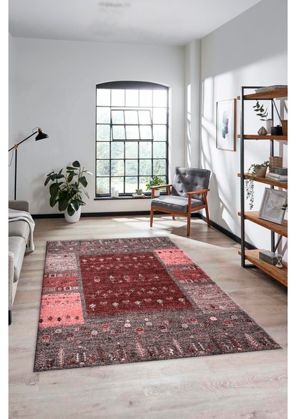 Dijital Kaymaz Yıkanabilir Yeni Tasarım Etnik Desenli Yolluk Mutfak Salon Halısı, Etnik-16-Bordo fiyatları