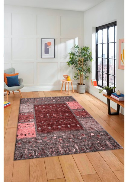 Dijital Kaymaz Yıkanabilir Yeni Tasarım Etnik Desenli Yolluk Mutfak Salon Halısı, Etnik-16-Bordo fırsatları