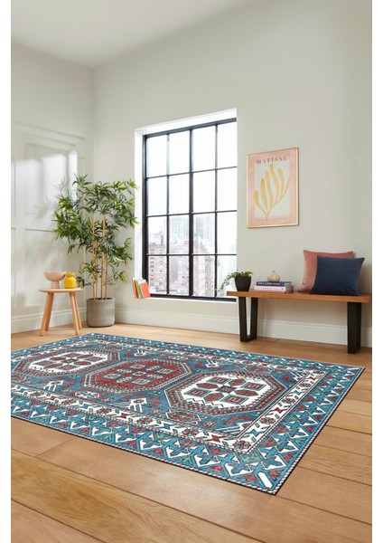 Dijital Kaymaz Yıkanabilir Şık Tasarım Etnik Desenli Yolluk Mutfak Salon Halısı, Etnik-14-Renkli indirimleri