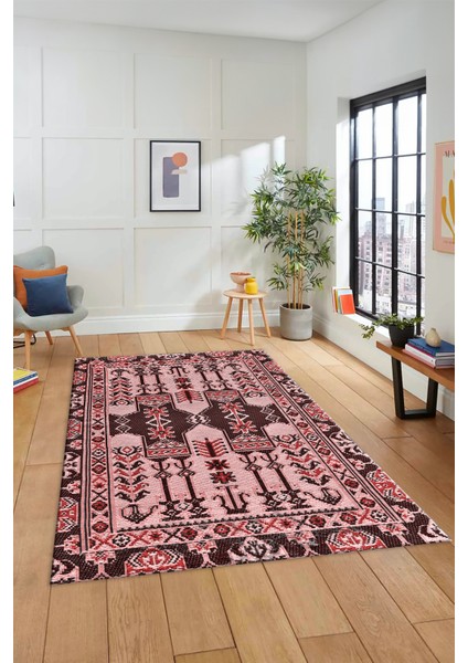 Şık Tasarım Etnik Desen Kaymaz Yıkanabilir Yolluk Mutfak Salon Koridor Halısı, Etnik-20-Pembe fiyatları