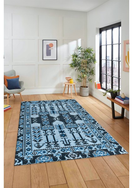 Şık Tasarım Etnik Desen Kaymaz Yıkanabilir Yolluk Mutfak Salon Koridor Halısı, Etnik-20-Mavi fiyatları