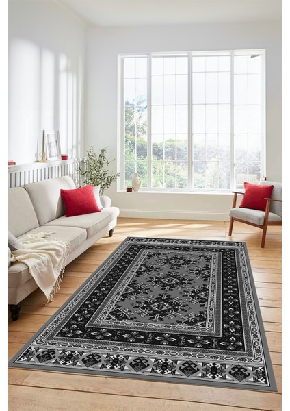 Dijital Baskılı Kaymaz Yıkanabilir Şık Etnik Desen Yolluk Mutfak Salon Halısı, Etnik-04-Gri fiyatları