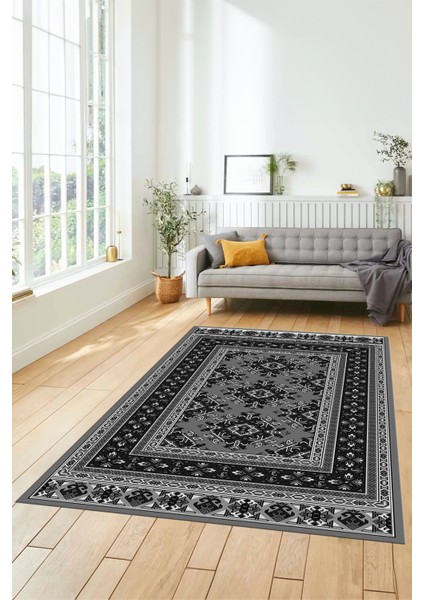 Dijital Baskılı Kaymaz Yıkanabilir Şık Etnik Desen Yolluk Mutfak Salon Halısı, Etnik-04-Gri fırsatları