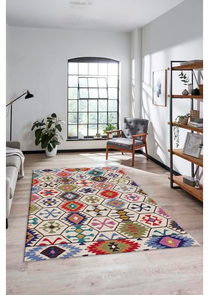 Dijital Baskılı Kaymaz Yıkanabilir Etnik Desenli Yolluk Mutfak Salon Halısı, Etnik-12-Renkli modelleri