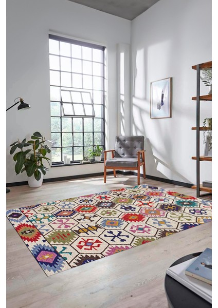 Dijital Baskılı Kaymaz Yıkanabilir Etnik Desenli Yolluk Mutfak Salon Halısı, Etnik-12-Renkli fırsatları