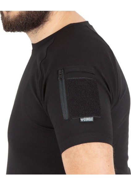Combat Tactical Bisiklet Yaka Kısa Kollu Taktik Tişört Siyah 801 Pike indirimleri