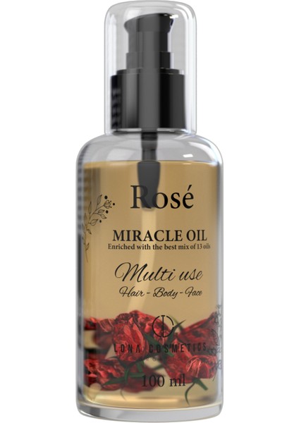 Rose Multi Oil - Mucizevi Gül Özlü Nemlendirici, Işıltı Veren Vücut Yağı