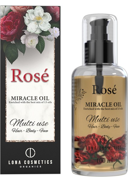 Rose Multi Oil - Mucizevi Gül Özlü Nemlendirici, Işıltı Veren Vücut Yağı