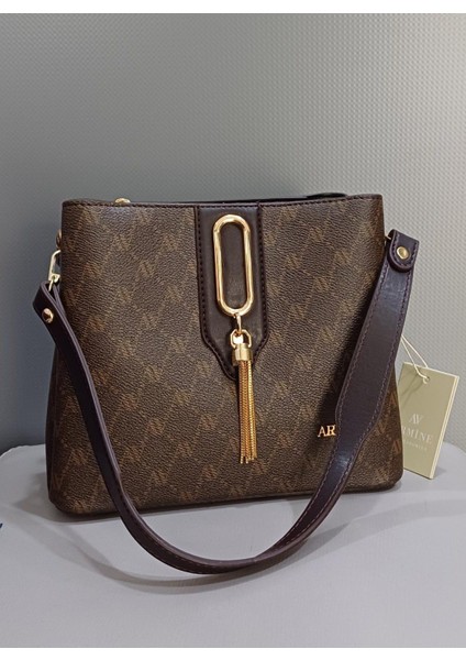 361 Bayan Çanta Kahve Noktalı