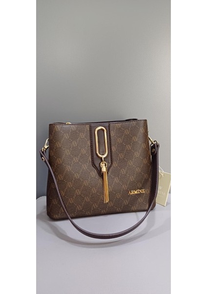 361 Bayan Çanta Kahve Noktalı modelleri