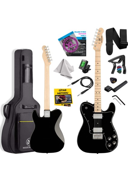 TLX-60BK Telecaster Maple Klavye HH Profesyonel Elektro Gitar