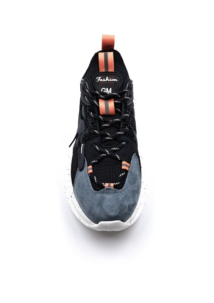 Renascence G24Y545 Kalın Tabanlı Hafif Tasarım Erkek Siyah Sneaker Spor Ayakkabı