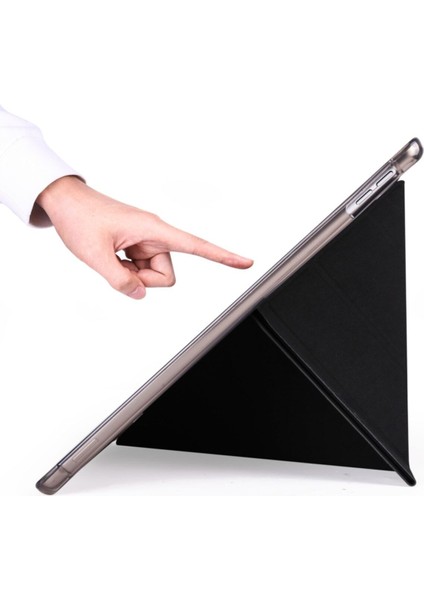 Apple iPad 4.nesil 9.7 (2012) Yatay ve Dikey Standlı Antişok Köşe Korumalı Kalemlikli Origami Slikon Kılıf A1458 A1459 A1460
