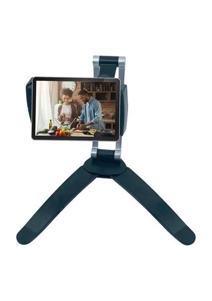 360 Derece Dönebilen Mutfak Masaüstü Telefon Tablet Tutucu Ayarlanabilir Esnek Ayaklı Metal