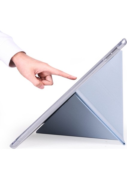 Apple iPad 7.nesil 10.2 (2019) Yatay ve Dikey Standlı Antişok Köşe Korumalı Kalemlikli Origami Slikon Kılıf ve Ekran Koruyucu A2197 A2200 A2198