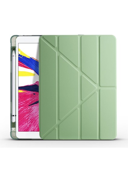 Apple iPad 5.nesil 9.7 (2017) Yatay ve Dikey Standlı Antişok Köşe Korumalı Kalemlikli Origami Slikon Kılıf ve Ekran Koruyucu A1822 A1823 fiyatları