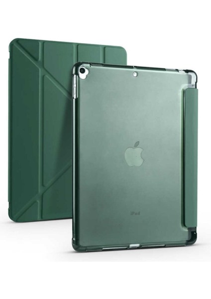 Apple iPad Pro 10.5 (2017) Yatay ve Dikey Standlı Antişok Köşe Korumalı Kalemlikli Origami Slikon Kılıf A1701 A1709 A1852