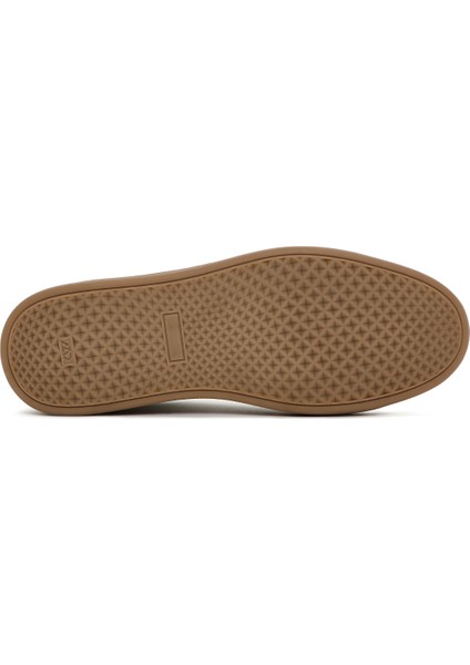 Erkek Beyaz Bağcıklı Deri Sneaker
