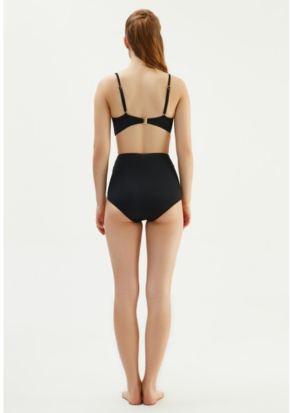 Yüksek Bel Kaplı Göğüs Şekillendirici Straplez Bikini Takım Siyah 2108ESBK fiyatları