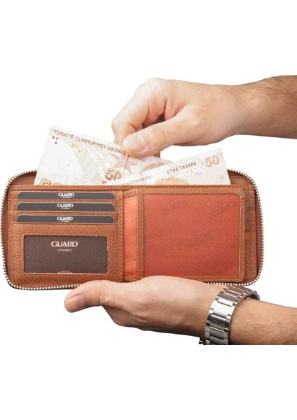 Retro Fermuarlı Deri Taba Cüzdan - GRD2403XW22128