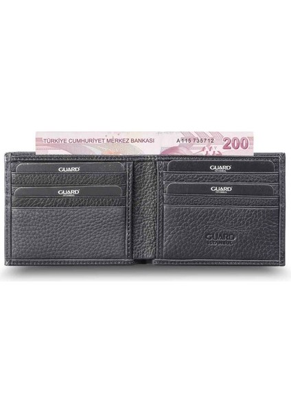 Mat Siyah Klasik Deri Erkek Cüzdanı - GRD2403XW22168