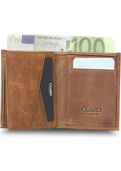 Minimal Antik Taba Deri Erkek Cüzdanı - GRD2403XW22419