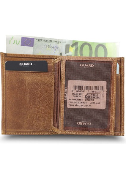 Minimal Antik Taba Deri Erkek Cüzdanı - GRD2403XW22419