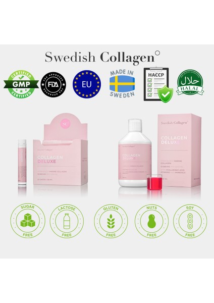 Collagen Deluxe 500 ml Hidrolize Balık Kolajeni Tip 1 & 3 Vitamin, Mineral, Hyaluronik Asit