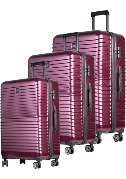 Polikarbon Kırılmaz Bordo Seyahat Valizi 3'lü Set - GRD2403XW22546 fiyatları