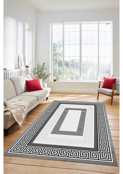 Dijital Baskılı Kaymaz Yıkanabilir Çerçeveli Şık Tasarım Mutfak Salon Halısı, Çerçeveli-03-Gri, modelleri