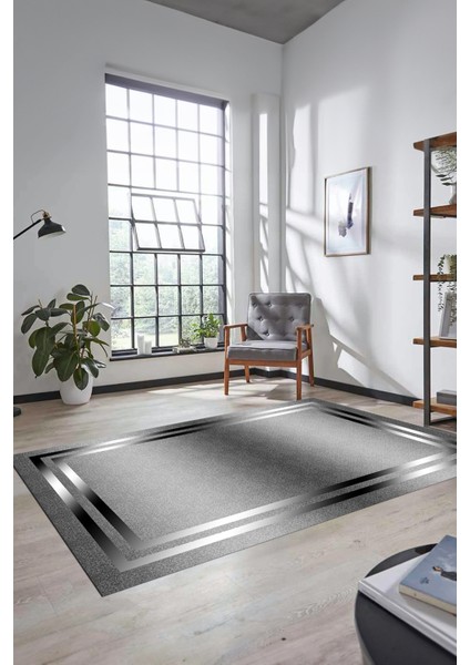 Sade Düz Renk Çerçeveli Yıkanabilir Modern Yolluk Salon Halısı, Çerçeveli-39-Gri, fiyatları
