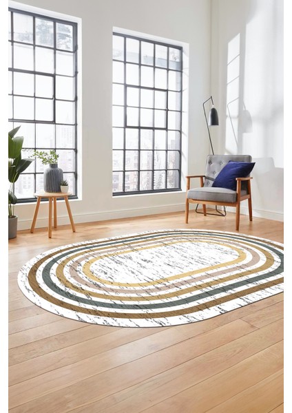 Şık Tasarım Yıkanabilir Kaymaz Çerçeveli Yolluk Oval Salon Halısı, O-Çerçeveli-41-Renkli, fırsatları