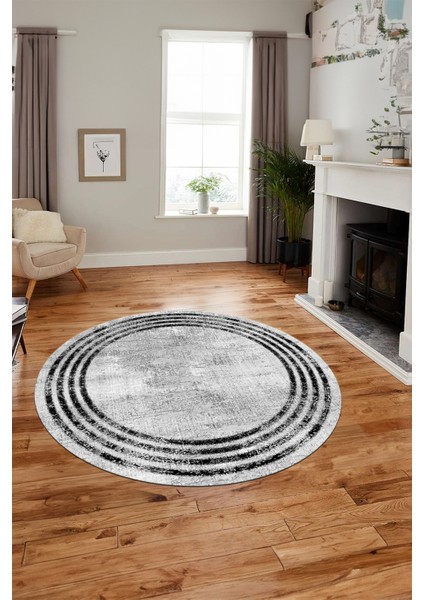 Çerçeve Modern Desen Yıkanabilir Kaymaz Yolluk Mutfak Yuvarlak Salon Halısı, Y-Çerçeve-32-Beyaz, indirimleri